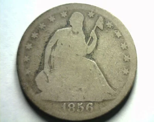 1856-O SITZENDE FREIHEIT HALB GUT G SCHÖNE ORIGINAL MÜNZE VON BOBS MÜNZEN SCHNELLER VERSAND - Bild 1 von 2