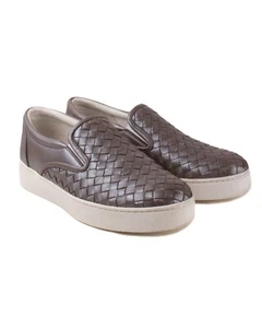 BOTTEGA VENETA SILVER LEATHER INTRECCIATO SHOES sz 36.5 - Picture 1 of 8