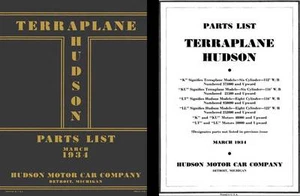 Hudson 1934 - 1934 Hudson Terraplane Parts List, March 1934 - Picture 1 of 1