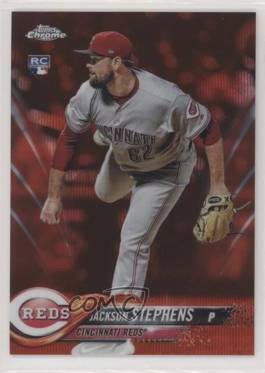 2018 Topps Chrome Red Wave Refractor /5 Jackson Stephens #110 Rookie RC - Image 1 of 2