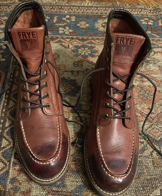 Frye Dakota середины кружева ботинки коричневый кожаный Moc носок прочная рабочая одежда Мужская 11,5 EUC - Изображение 1 из 4