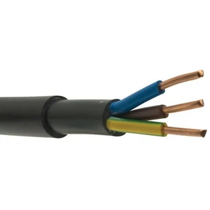 Black 4mm 3 Core 1000V Rated NYY-J Hi Tuff Cable - Outdoor Pond, Trench Outside - Picture 1 of 2
