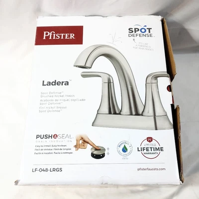 Pfister Ladera 4 in Centerset 2-Handle Bathroom Faucet Nickel LF-048-LRGS - Image 1 of 4