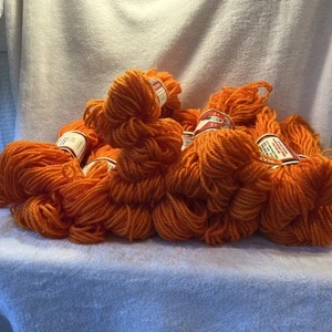 Aunt Lydia's Heavy Rug Yarn Vintage Lot of 11 Skeins Tangerine 315 Orange - Picture 1 of 10