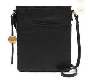 NWT Margot New York Black Leather Split Pocket Crossbody Bag $125 - Picture 1 of 6