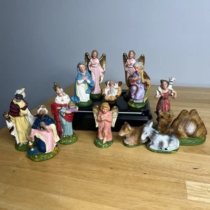 VTG Lot 13 Nativity Manger Figures Made Italy Christmas Decorations Paper Mache - Picture 1 of 24