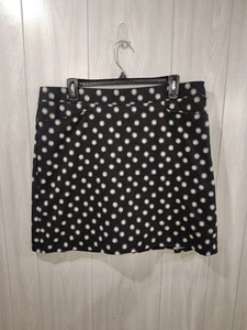 Women's Polka Dot Chicos Elastic Waist Skort Chicos Size 2 Black Casual Office - Picture 1 of 7