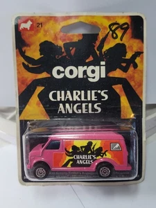 Vintage 1978 Corgi Junior "Charlie’s Angels" Pink Chevy Van Carded w/Protector - Picture 1 of 9