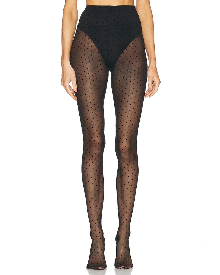 WARDROBE.NYC Polka Dot Tights in Black XXS NWT $400 - Image 1 of 2