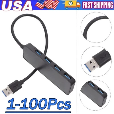 4 Port USB 3.0 Hub Splitter Multi Adapter 5Gbps High Speed PC Desktop Laptop Lot - Image 1 of 4