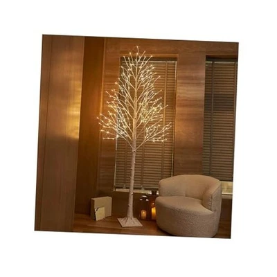  Освещенная береза 8 футов 240 теплых белых огней, белая веточка дерево с огнями 8 футов - Изображение 1 из 4