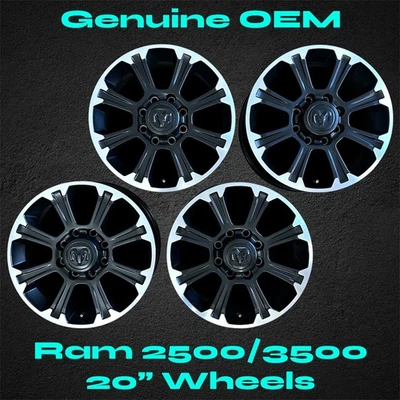 CLEAN SET! 20" Wheels & Center Caps for Ram 2500 3500 Rebel 2023 - 2026 OEM Rims - Imagem 1 de 4
