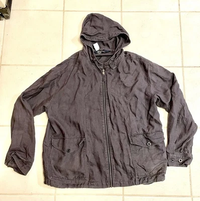 Vintage Polo Ralph Lauren 100% linen full zip Blue hooded jacket Hoodie Men’s L - Image 1 of 4