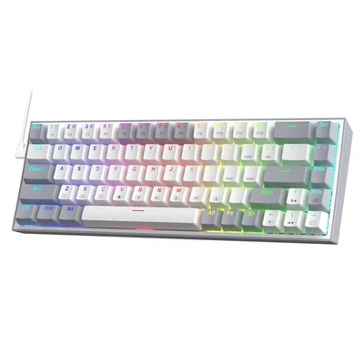65% Wired RGB Gaming Keyboard, 68 Keys, Hot-Swap, Quiet Red Switch, Arrow Keys - Image 1 of 4