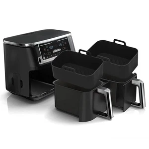 2Pcs Air Fryer Silicone Liners Rectangular for Ninja Foodi Dual DZ201 8QT/DZ0... - Picture 1 of 6