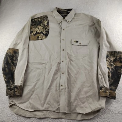 Mossy Oak Shirt Size Camo Hunting Patch Shooting Men's 2XL Long Sleeve - Image 1 of 4