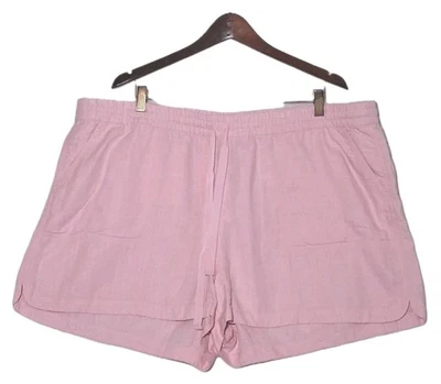 Pantalones Cortos J Crew Para Mujer Rosa Lino Mezcla Lyocell Cordón Pull On Pantalones Cortos 2X Nuevos con Etiquetas Foto 1 de 4