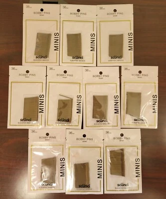 10x Scunci Elevated Basics Mini Bobby Pins, Brown, 36-Pieces Ea. - Image 1 of 4