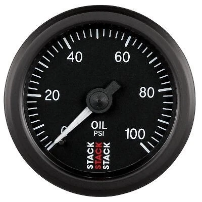 Stack 0-100 PSI Oil Pressure Gauge 52mm Mechanical Black Face Illuminated ST3102 - Image 1 of 1