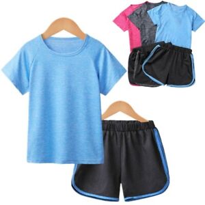 Kinder Trainingsanzug Sportanzug Kontrast Neon Kurz Jogginganzug Sportanzug 5-12