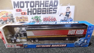 MAISTO 1:43, TRANSPORTADORES EXTREMOS, REMOLQUE SEMIRREMOLQUE CARGADOR HOT ROD, 12065, ¡DIFÍCIL DE ENCONTRAR! - Imagen 1 de 3