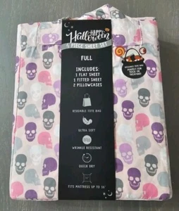 Brand New! Pink Purple Grey Skull Full Sheet Set! Super Soft! 💜🩷🩶 - Picture 1 of 3