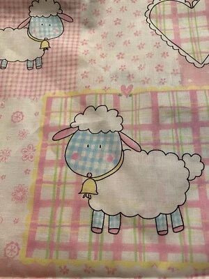 PINK GINGHAM Lambs Sheep Quilt Craft Baby 🐑🐑 Lil Ones 21x20 Ships Free w Other - Image 1 of 4