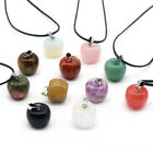 10pc Hand CarvNecklaceed Apple Shape Natura Beads Pendant Stone Jewelry Necklace