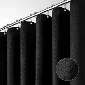 Dynamene Extra Wide Shower Curtain - 84 Inch Wide Waffle Weave Weighted Thick Cl - Picture 1 of 12