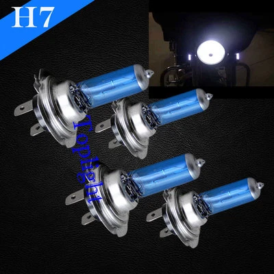 Combo 2 Pair H7 White Xenon Halogen Headlight 55w Lamp Bulb For Honda Bike - Image 1 of 4