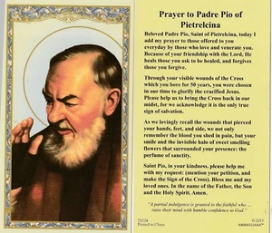 +Tarjeta Santa~"Padre Pío de Pietrelcina" *Oración en la parte posterior (HC18-S5}+- - Imagen 1 de 3