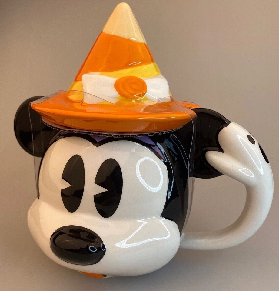 Disney Halloween 2020 Mickey Mouse Witch Mug W/lid Candy Corn Minnie