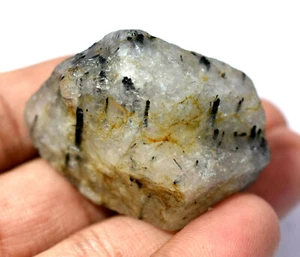 186.30 Ct Natural Inside Black Rutilated Rough Earth-Mined Specimen Rough!!!! - Picture 1 of 3