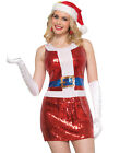 Sexy Mrs. Santa Claus Sparkly Red Sequins Costume Fancy Dress Christmas Women