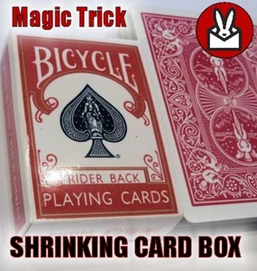 SHRINKING RED BICYCLE PLAYING CARD CASE GIMMICK MAGIC TRICK BOX PROP IN CLOSE UP - Picture 1 of 1