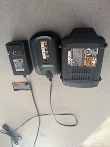 Genuine WORX WA3525 20V Max 2.0Ah Battery W/ OEM Charger Bundle Tested Works - Picture 1 of 4