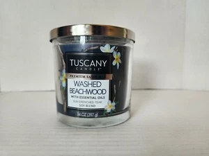 Mezcla de soja de madera de playa lavada con velas Toscana 3 mechas 14 oz aceites esenciales perfumados - Imagen 1 de 4