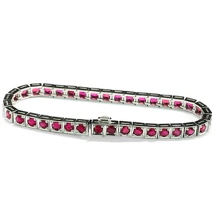 Rubine 12,00 carat Linien-Armband 750er Weißgold 24 Gramm schwer hochkarätig - Bild 1 von 5