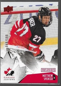 15/16 UD Team Canada Juniors Red Exclusives Matthew Spencer /199 17
