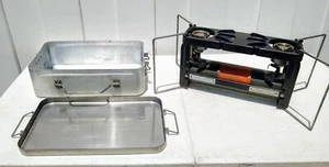 US ARMY FIELD STOVE 2 GAS BURNER AGMCO 1945 W/CASE - Picture 1 of 14