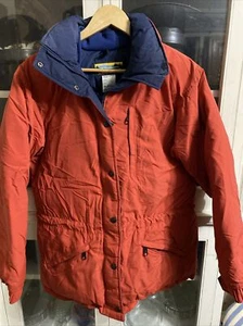 L.L. Bean Outdoors Women's Orange Goose Down Winter Coat Jacket Small Penobscot - Picture 1 of 16