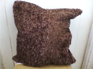 Glossy Shimmer Cushion Cover Brown 17" x 17" - Picture 1 of 2