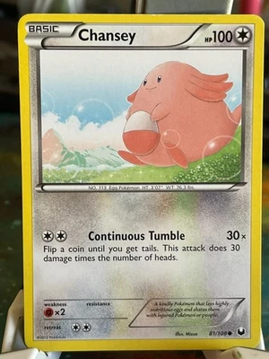 POKEMON CHANSEY 81/108 COMMON DARK EXPLORERS LP CARD - Image 1 of 2