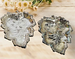 Vintage Silver-Plated Leaf-Shaped Serving Tray With Strawberry & Vine Design - Picture 1 of 10