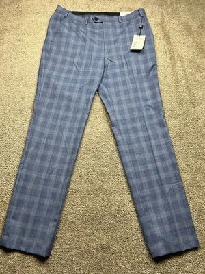 Nova Calça Masculina Lauren Ralph Lauren 38X34 Xadrez Azul Ajuste Clássico Etiquetas Elásticas - Imagem 1 de 4