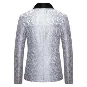 Stoff Blazer Jacquard Kausal Kontrastfarbe Kragen Luxusdesign Männer Party - Bild 1 von 39