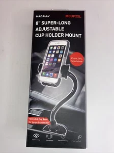 Macally Car Cup Holder Phone Mount 8” Long Flexible Gooseneck with 360° Adj... - Picture 1 of 6