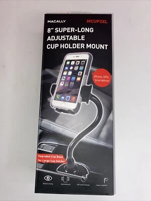 Macally Car Cup Holder Phone Mount  8” Long Flexible Gooseneck with 360° Adj... - Image 1 of 4