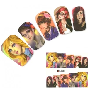 Pegatina de uñas pegatina modelo Glamour Nail Art uñas pie Water Decal - Imagen 1 de 2