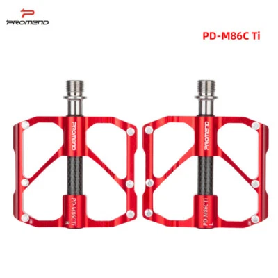 PROMEND Ultraligero Carbono Titanio Bicicleta Pedal MTB Bicicleta de Carretera Pedal 3 Rodamientos Foto 1 de 4